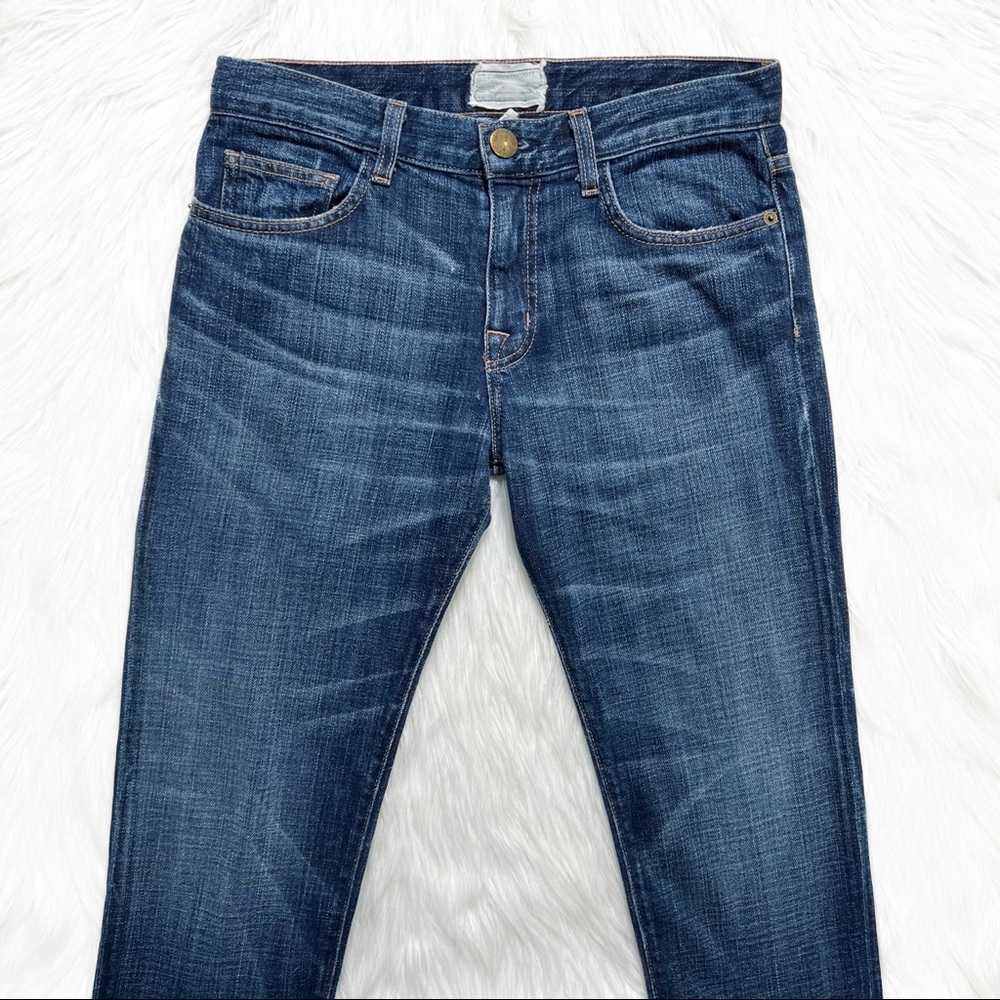 SOLD-Current/Elliott Distressed Medium Wash Cropped Slouchy Boyfriend Jeans - Picture 6 of 12